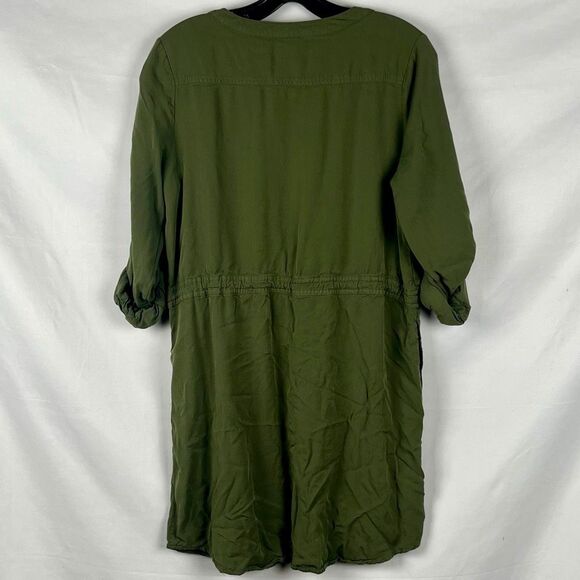 Altar’d State Olive Green Long Sleeve Drawstring Dress Medium - Picture 2 of 13